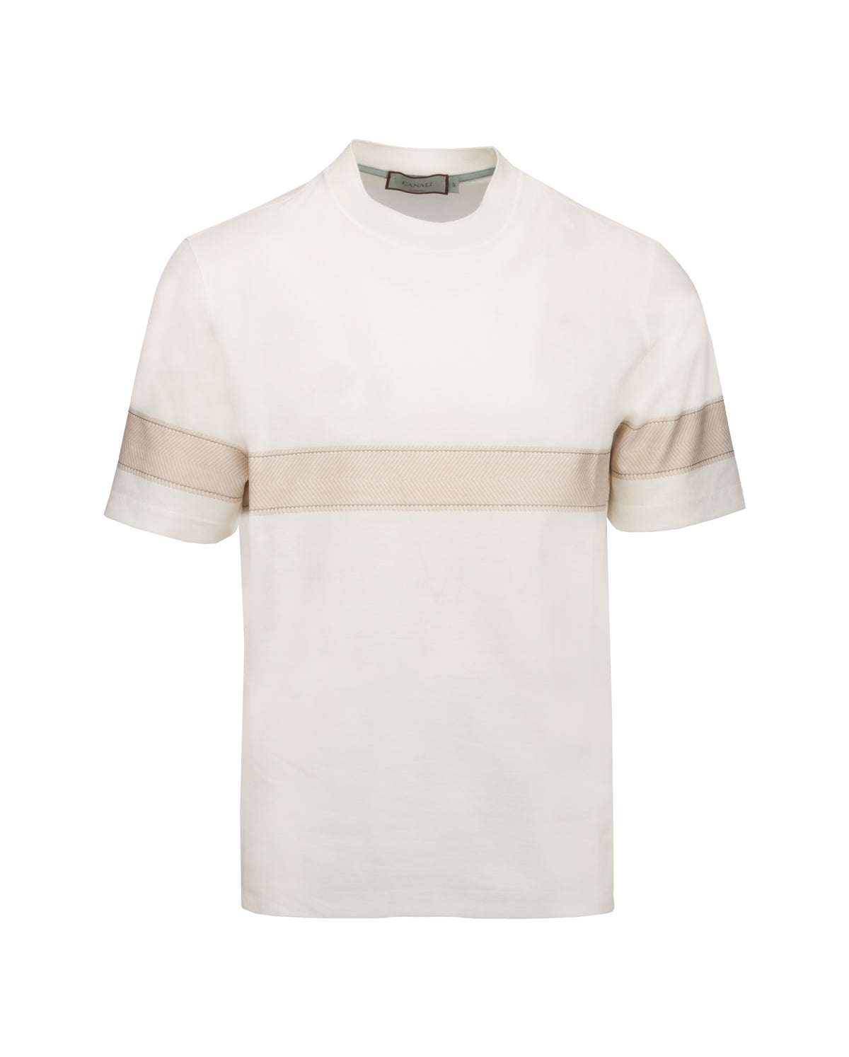 Cotton T-Shirt with Textured Stripe