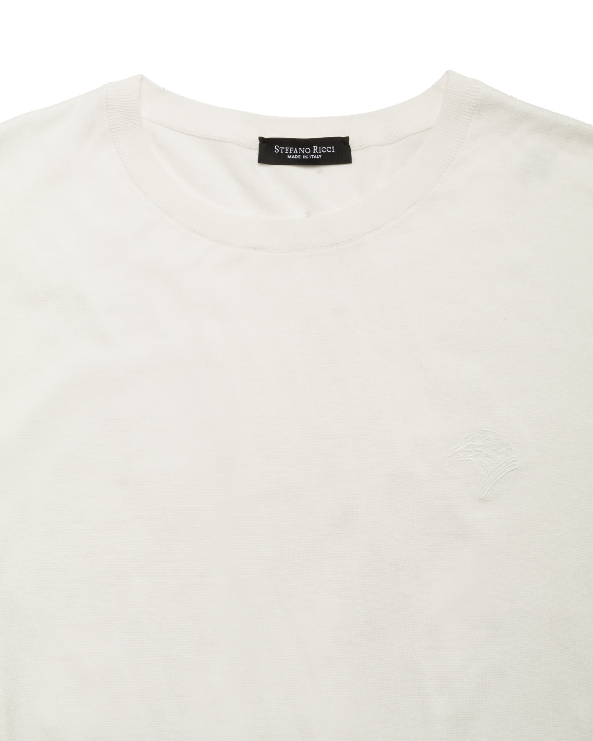 Cotton T-Shirt Cream Crew Neck Regular Fit