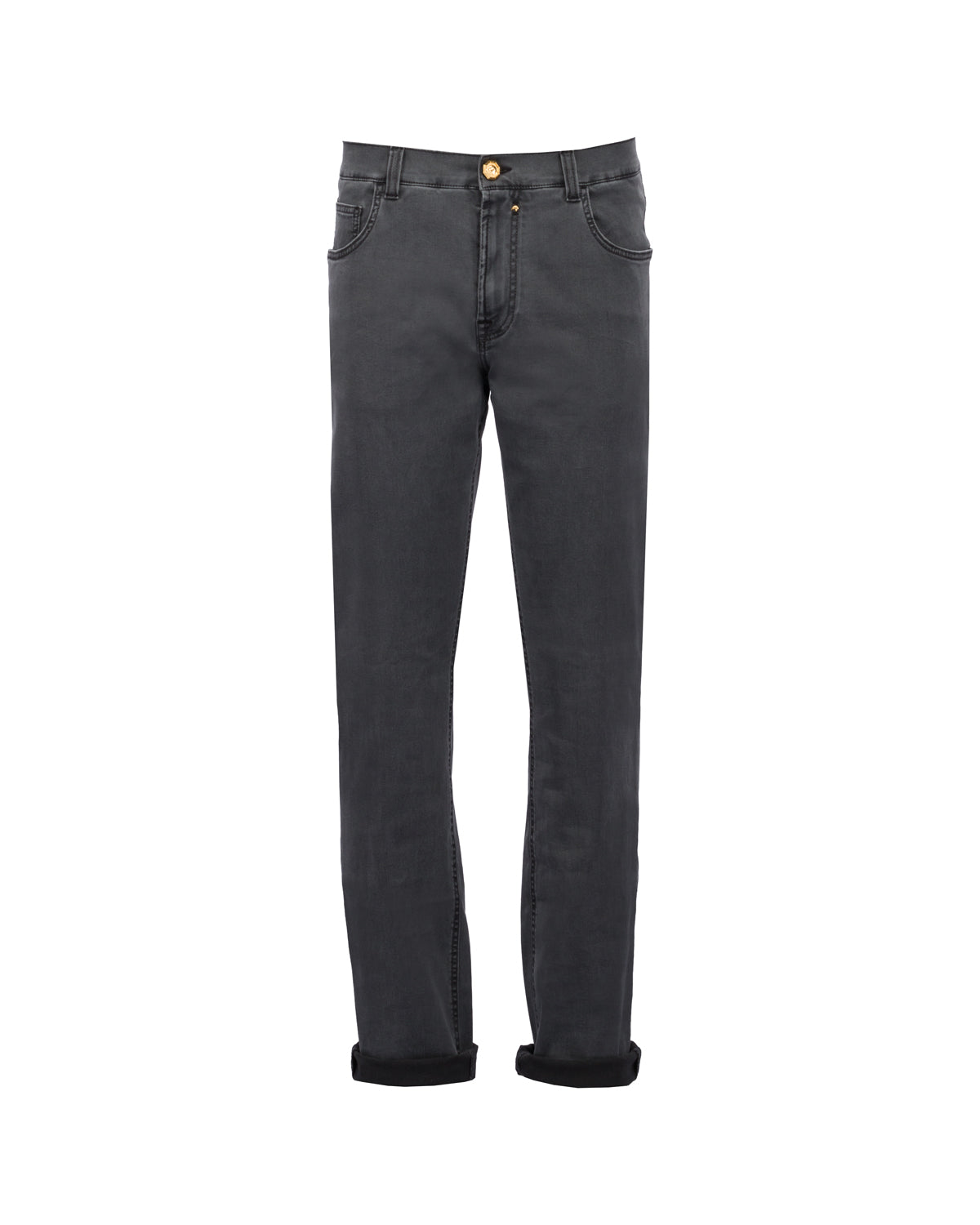 Grey Cotton Stretch Jeans Slim Fit