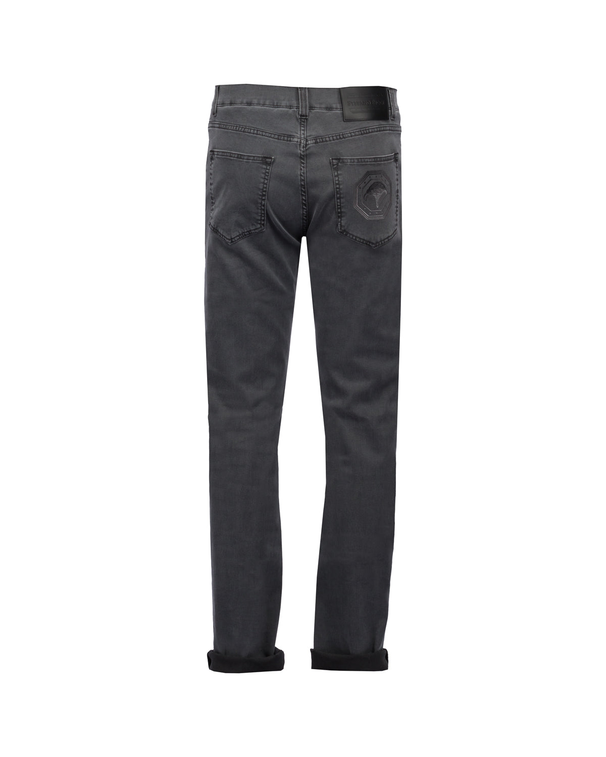 Grey Cotton Stretch Jeans Slim Fit