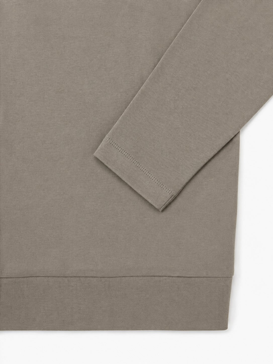 Baumwoll-T-Shirt mit Mock-Neck in Taupe