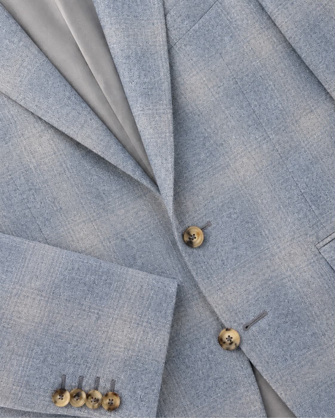 Seiden-Kaschmir-Blazer mit Karomuster