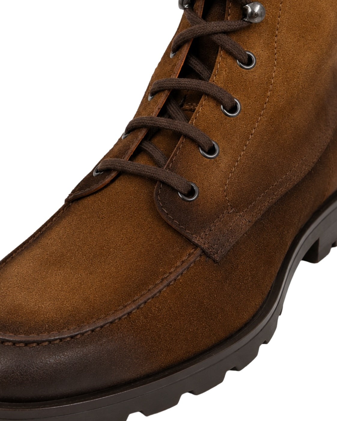 Dark Brown Suede Ankle Boots with Side Zip