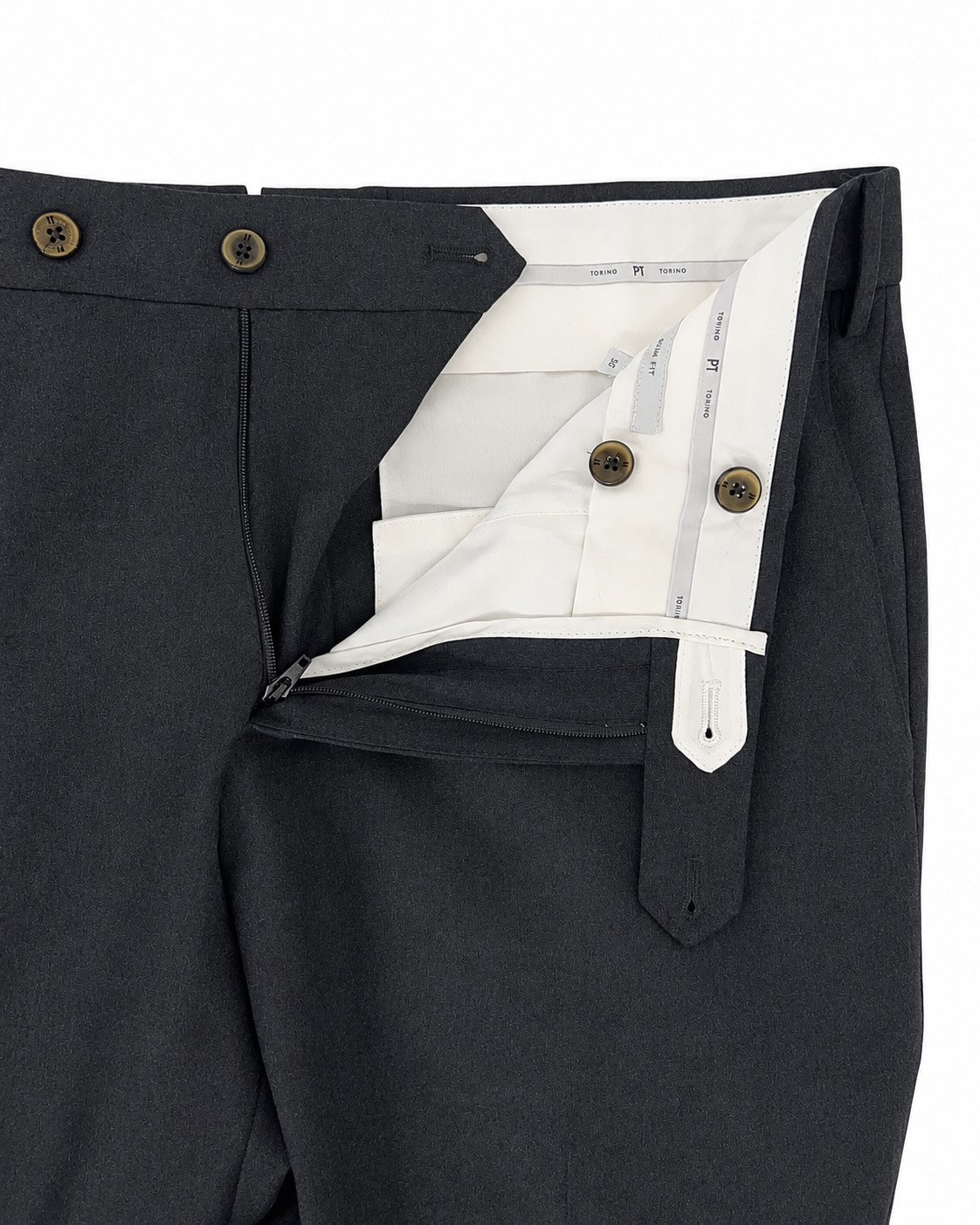 Anthrazitfarbene Slim Fit Wollhose