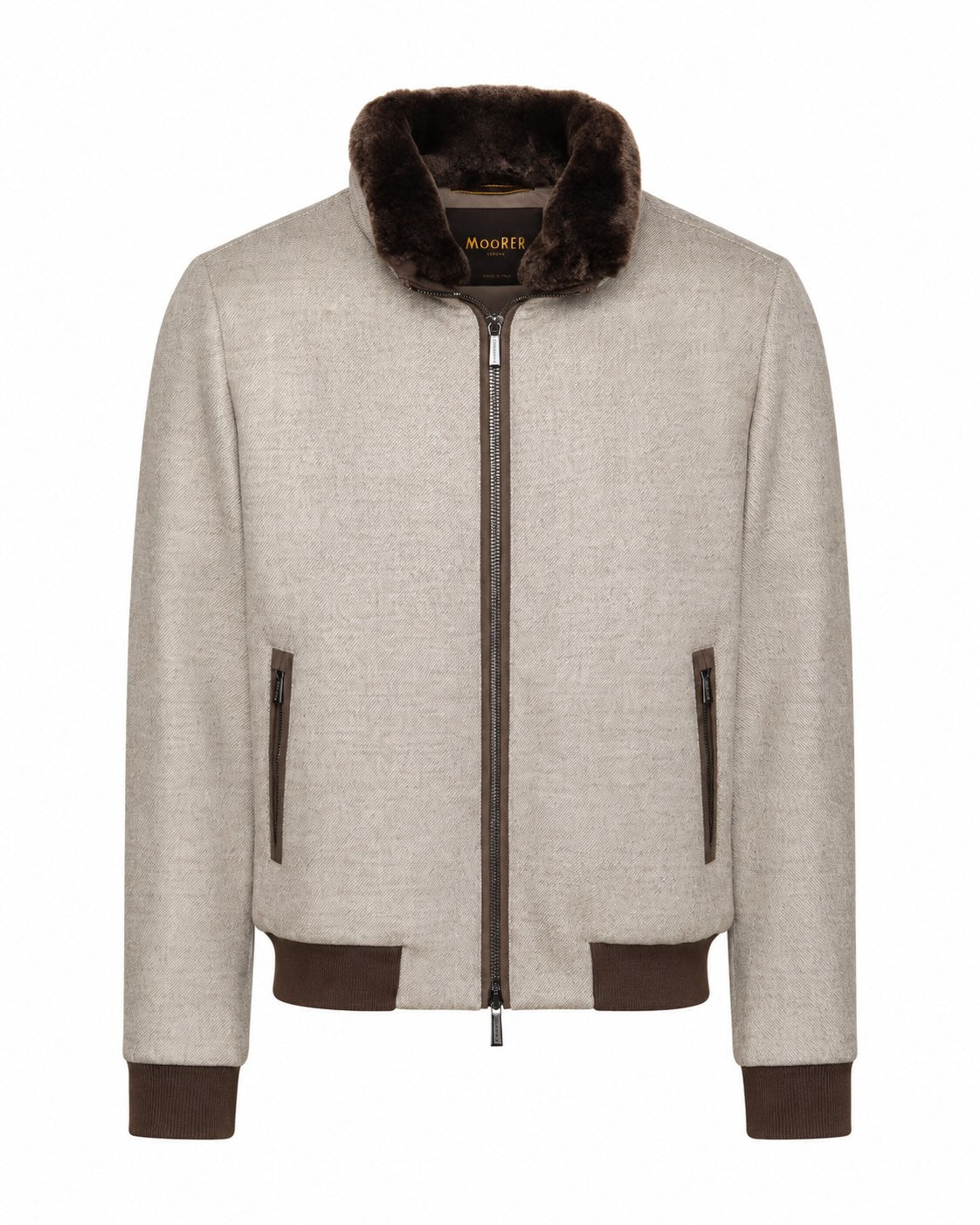 Blouson aus Schurwolle mit Pelzkragen
