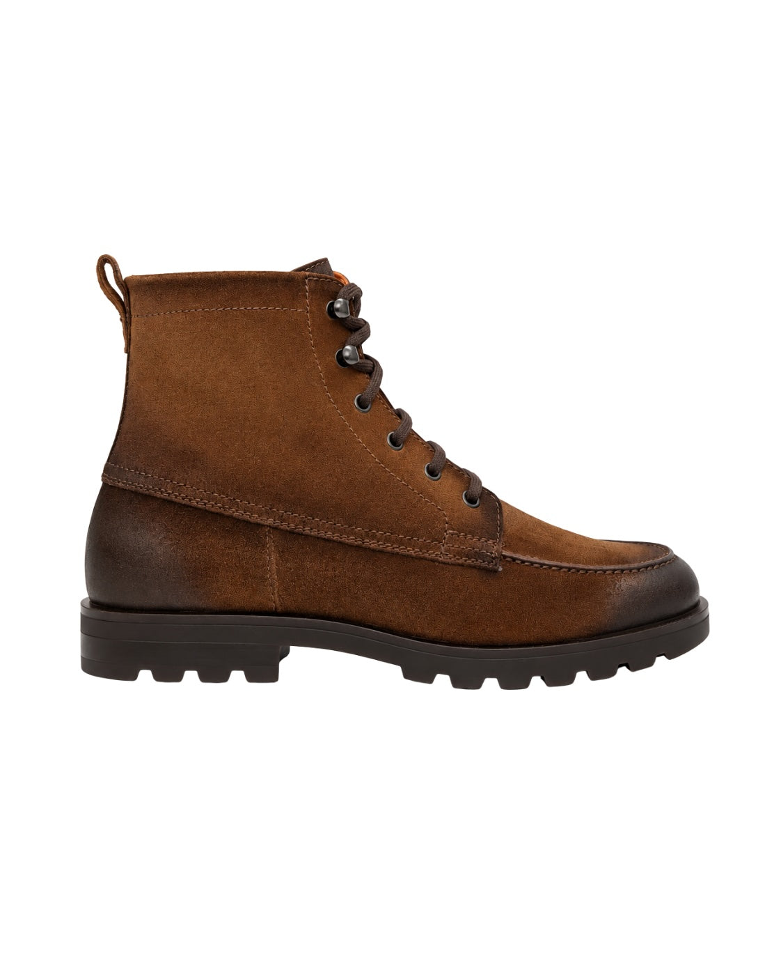 Dark Brown Suede Ankle Boots with Side Zip