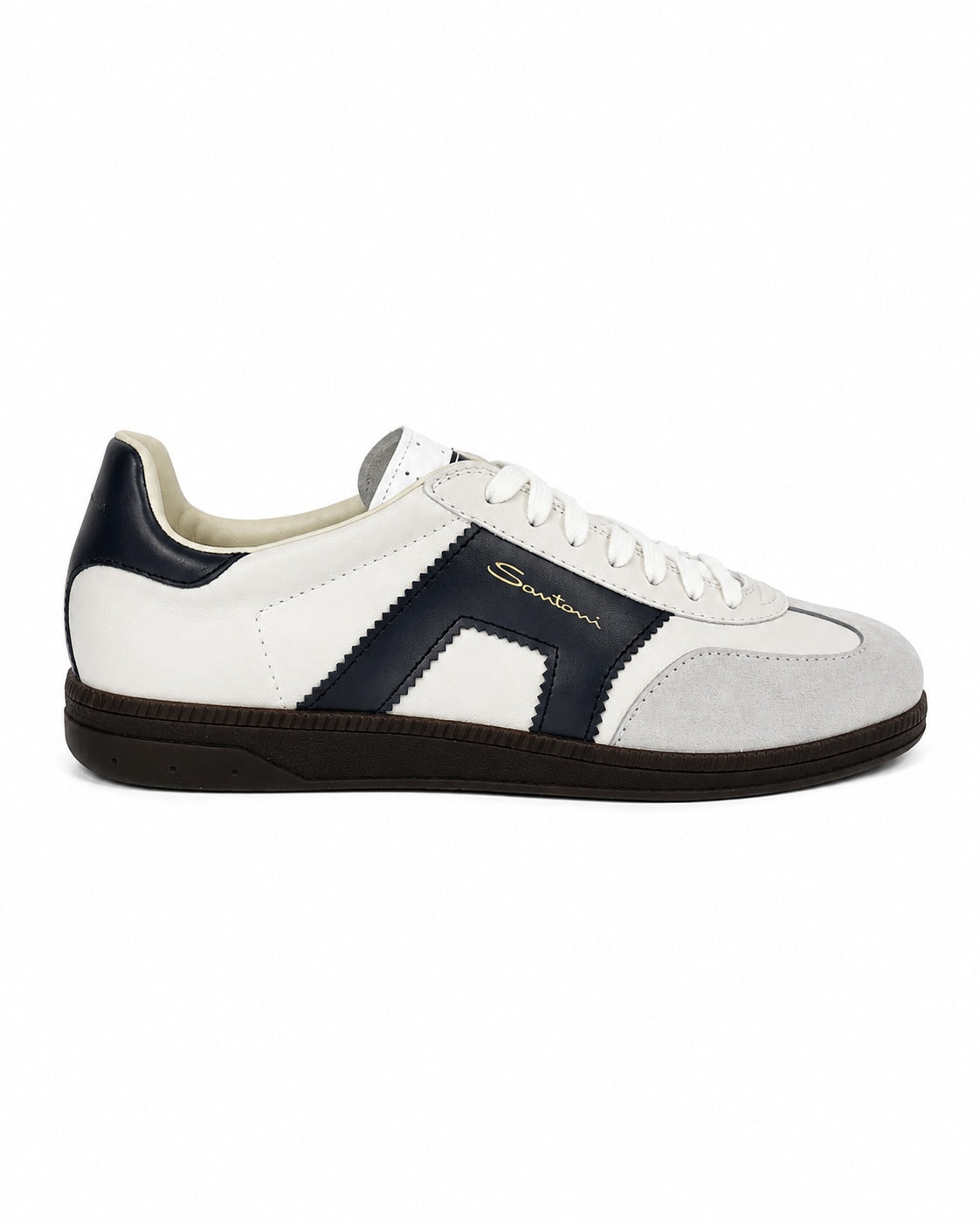 Retro Sneakers in Calf Leather with Suede Accents