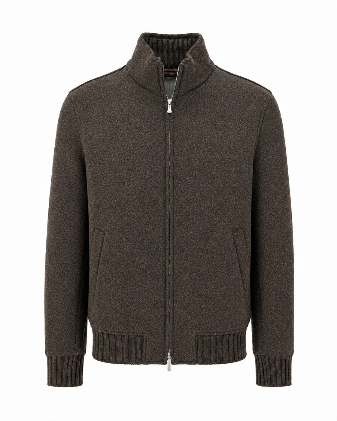 Dark Brown Blouson with Textured Finish