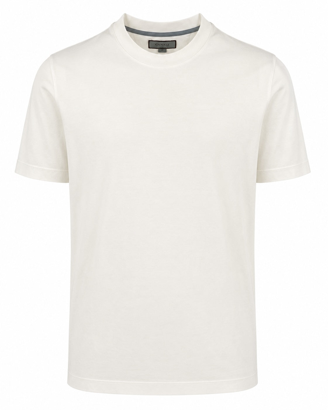 Baumwoll-T-Shirt mit Rundhalsausschnitt in Elfenbein