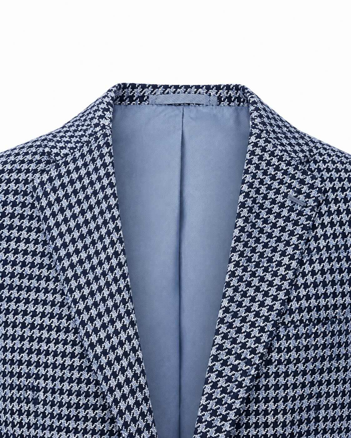 Cashmere Blazer with Houndstooth Pattern