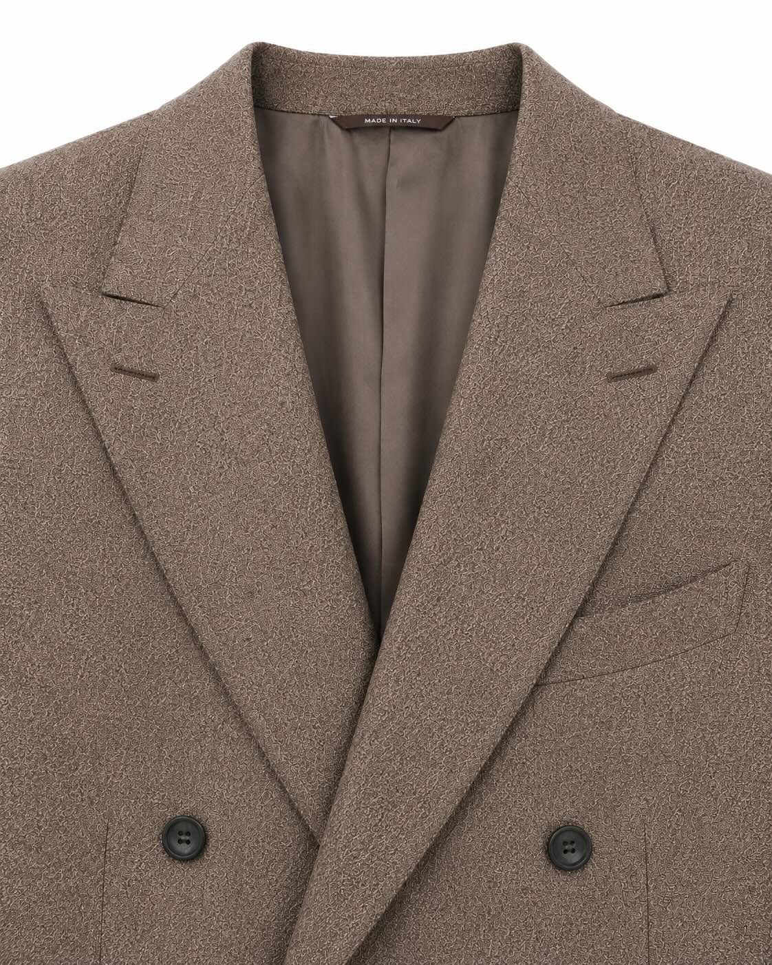 Zweireihiger Blazer aus Seide und Kaschmir in Taupe