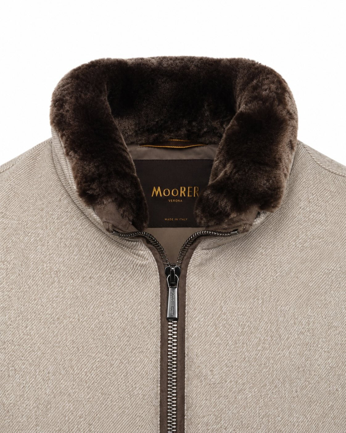Blouson aus Schurwolle mit Pelzkragen