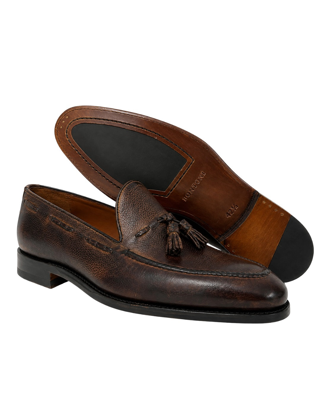 Brown Tassel Loafers with Leather Sole