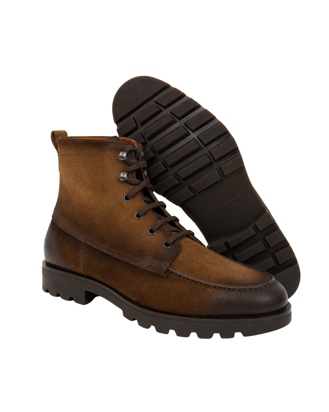 Dark Brown Suede Ankle Boots with Side Zip