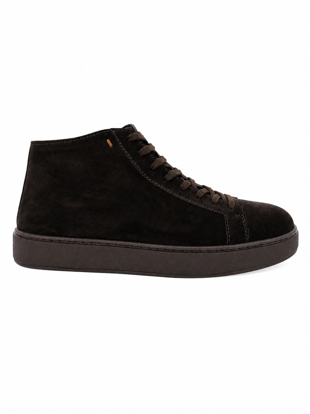 Dunkelbraune High-Top-Sneakers aus Kalbsleder