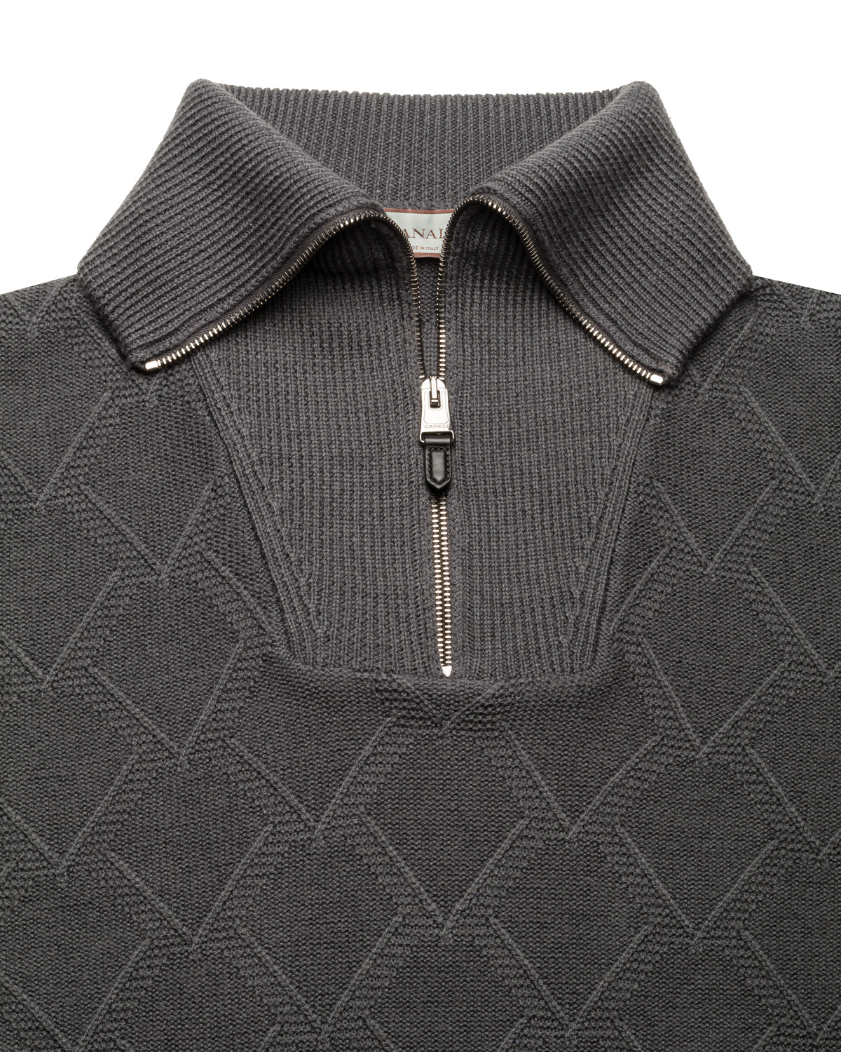 WOOL HALF ZIP SWEATER