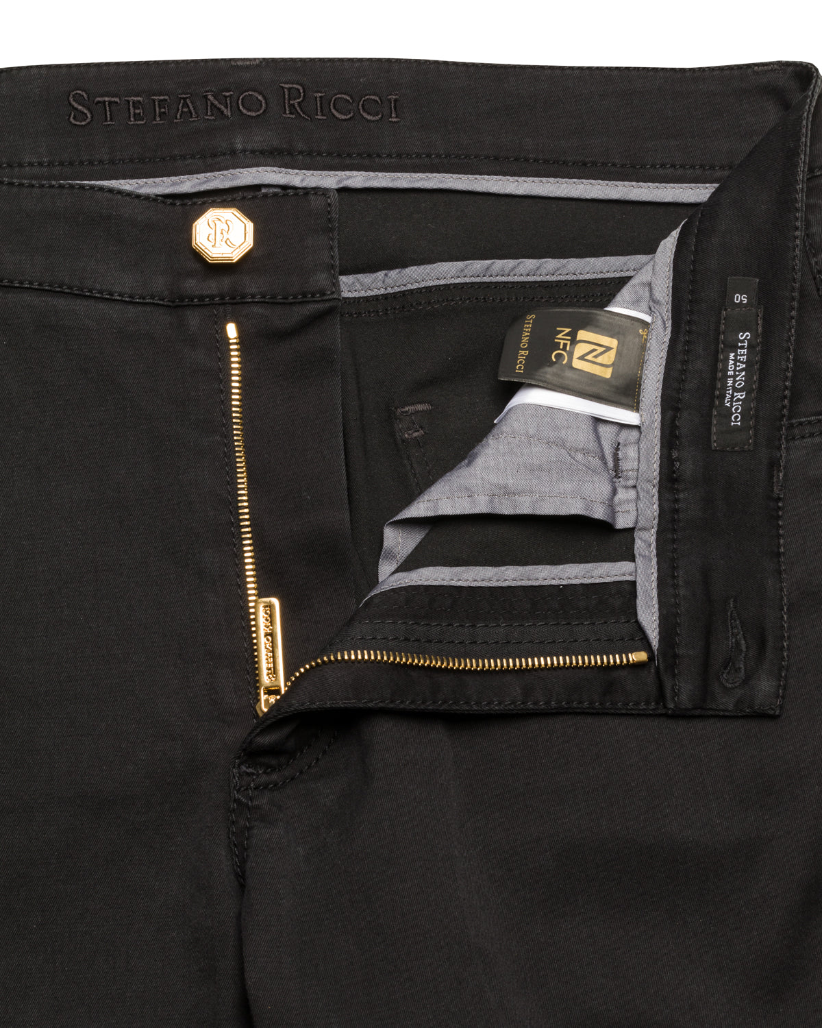 Cotton Blend Tapered Jeans