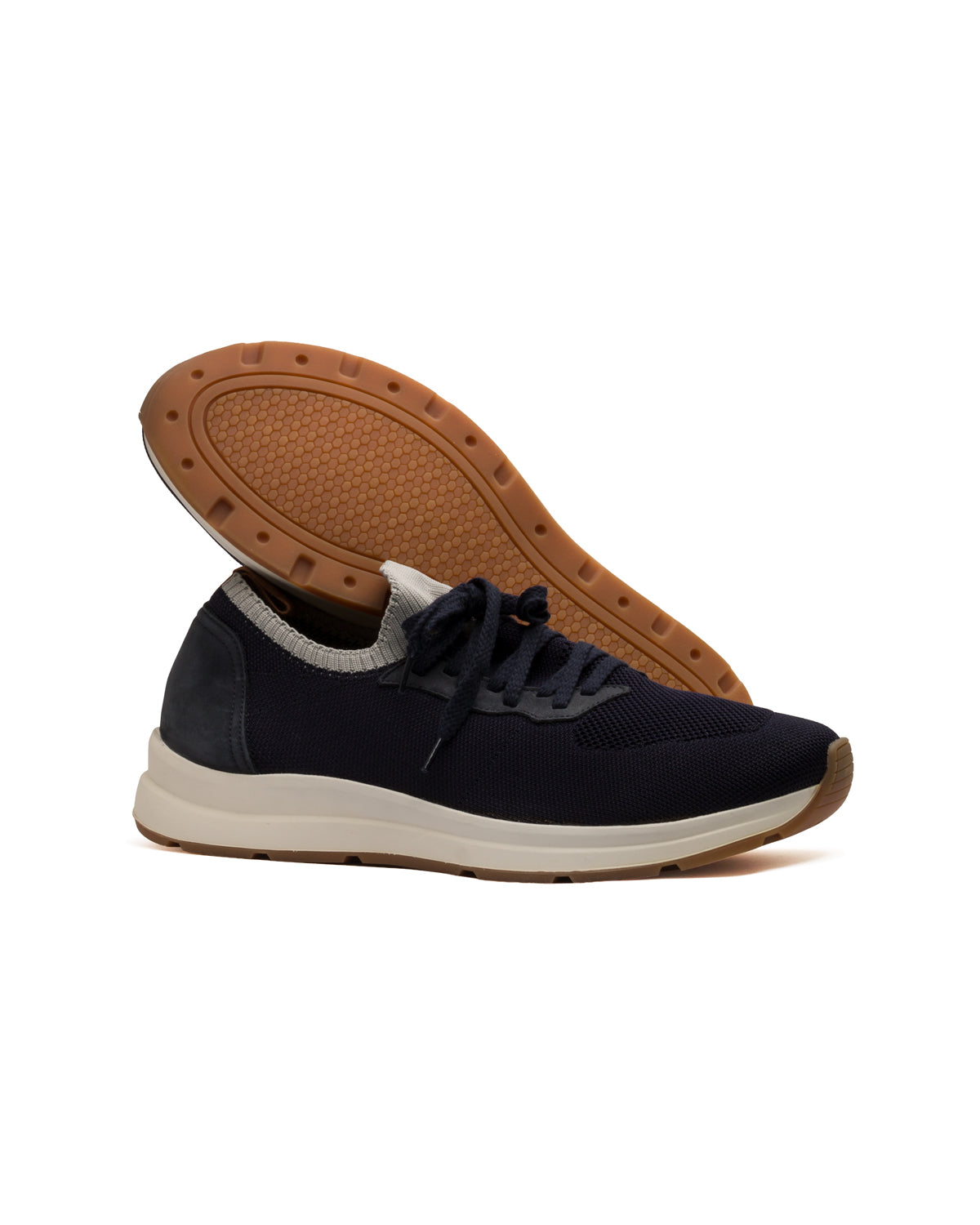 Knit Leather Sneakers