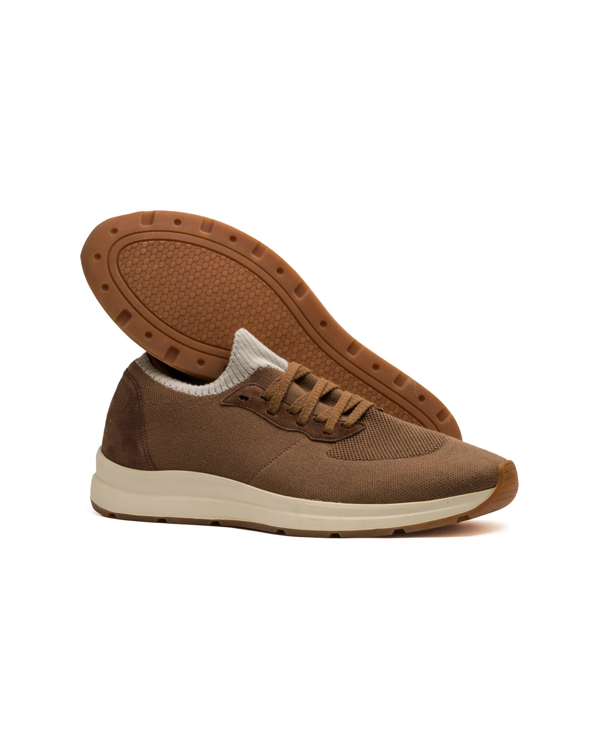 Knit Leather Sneakers