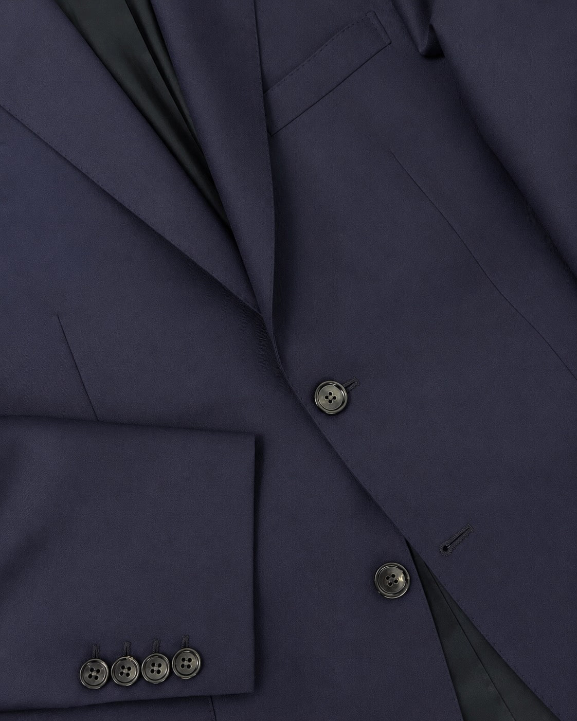 Dark Blue Wool Suit with Notch Lapels