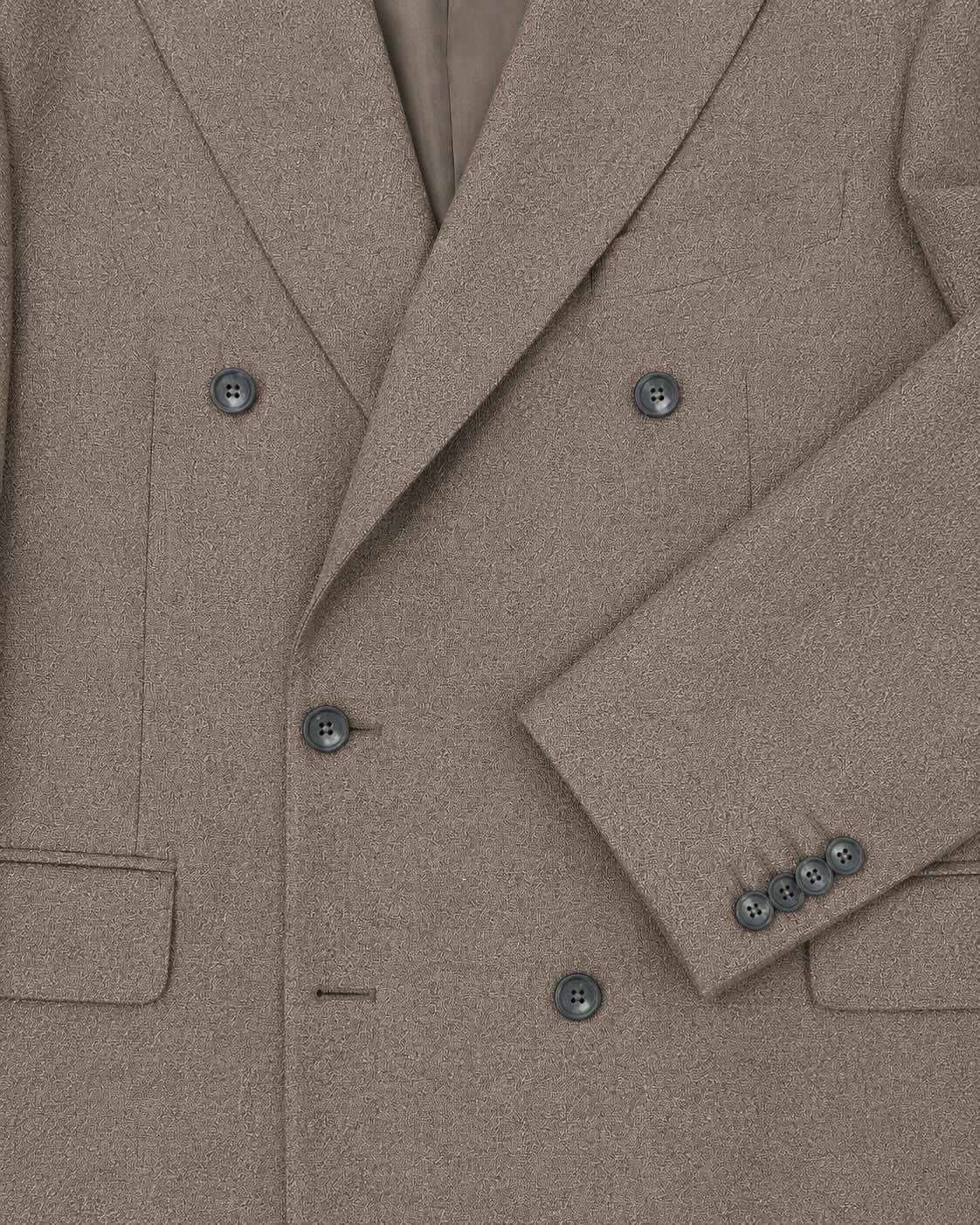 Zweireihiger Blazer aus Seide und Kaschmir in Taupe
