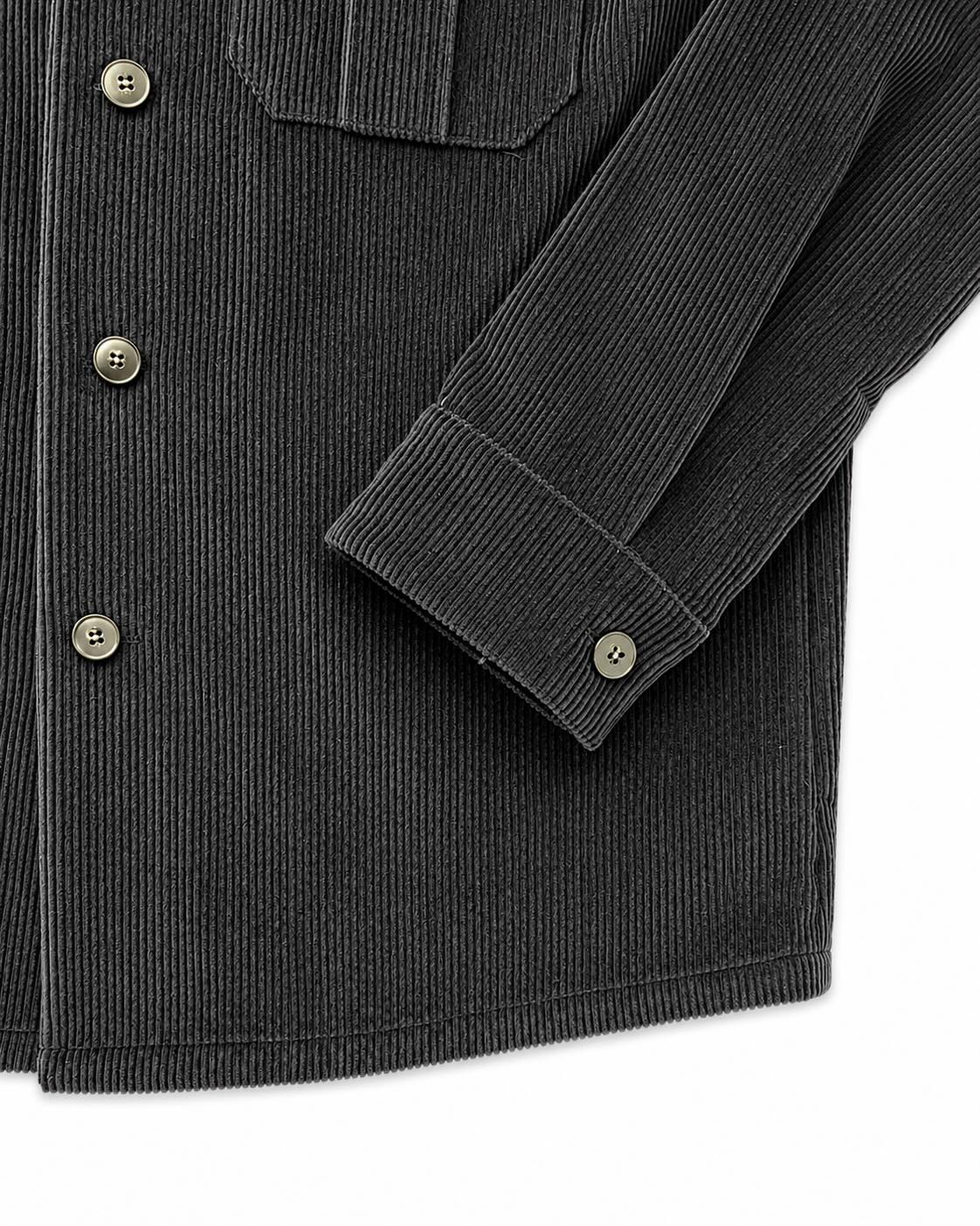Overshirt aus Baumwollcord in Dunkelgrau