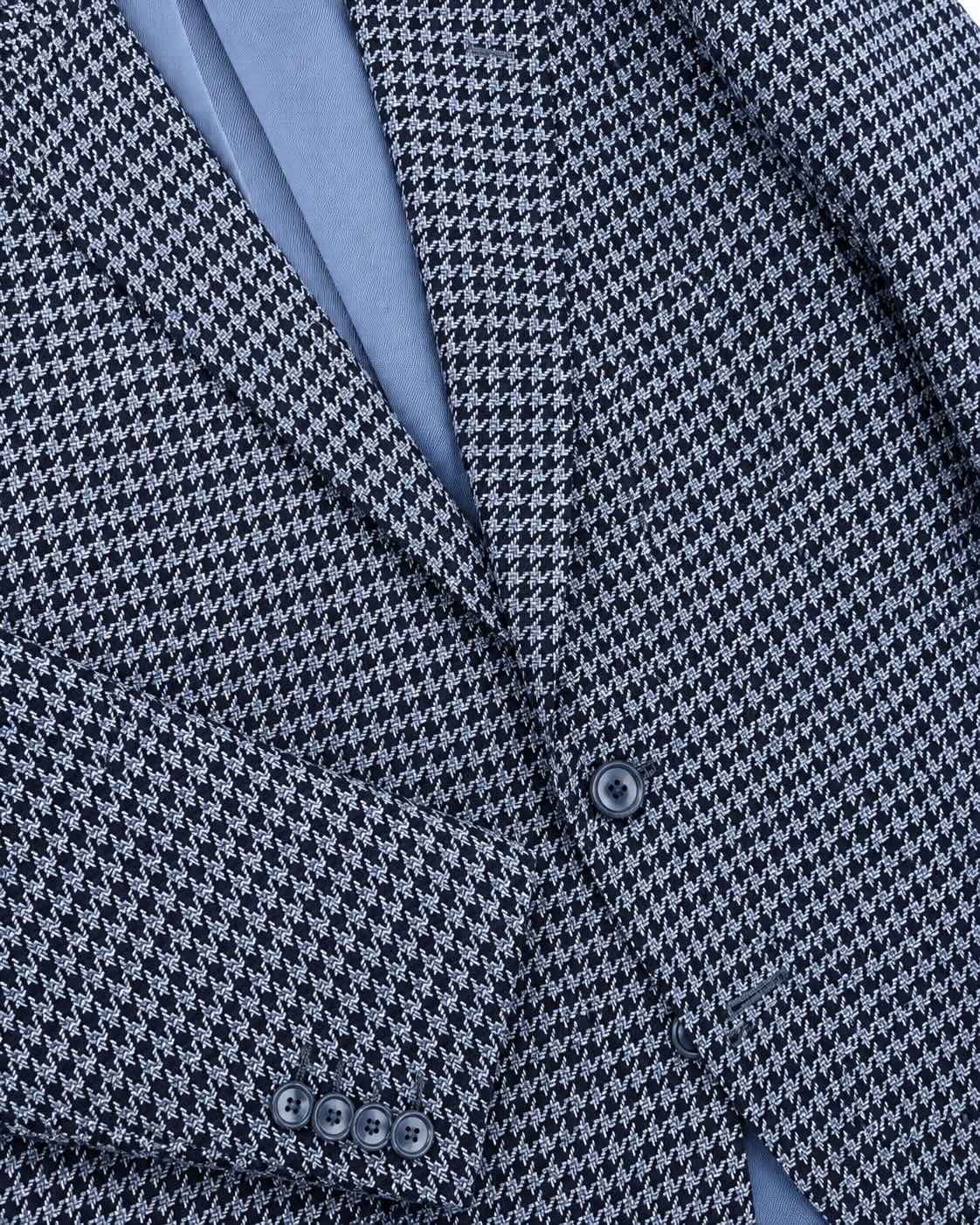 Cashmere Blazer with Houndstooth Pattern