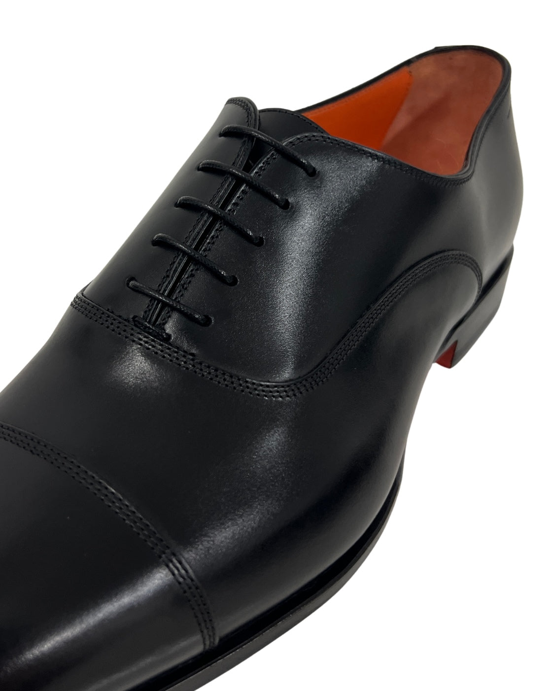 Black Oxford Shoes in Brushed Calf Leather