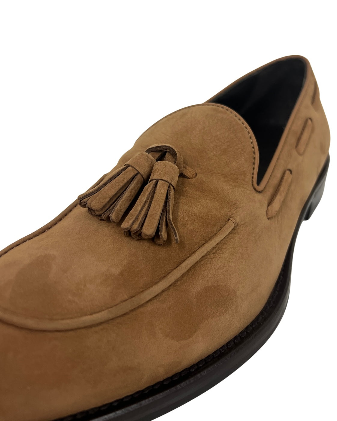 Loafer aus Nubukleder mit Quaste und Bologna-Machart