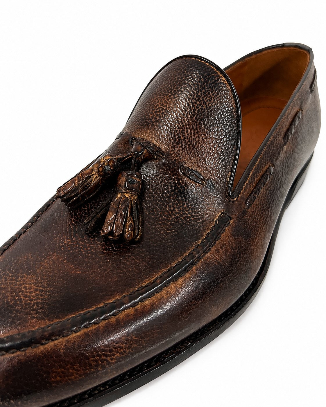 Brown Tassel Loafers with Leather Sole