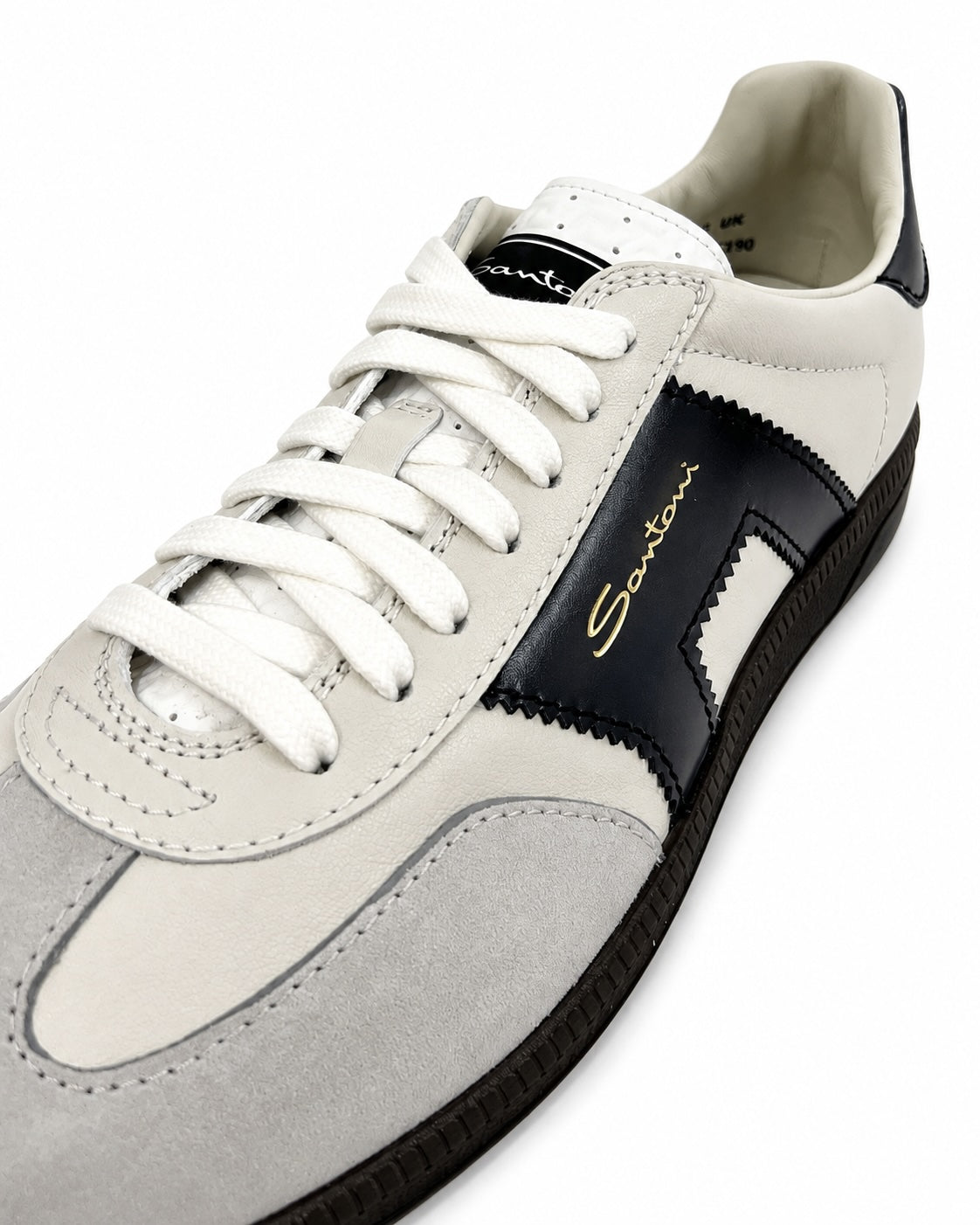 Retro Sneakers in Calf Leather with Suede Accents