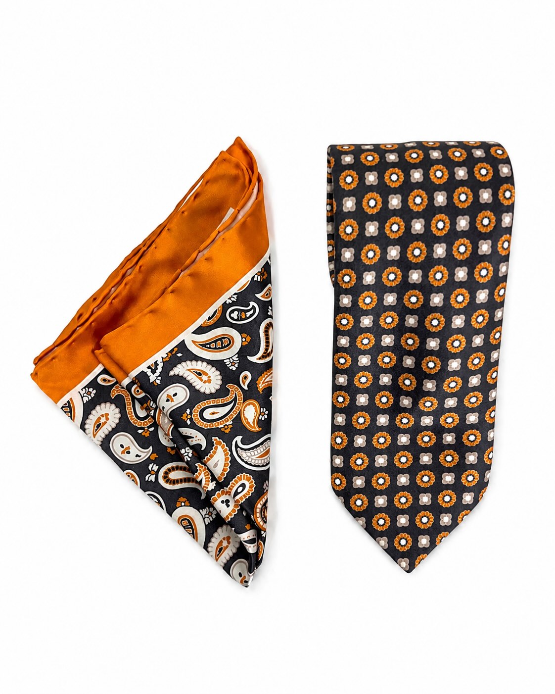 Silk Tie Set with Floral and Paisley Patterns