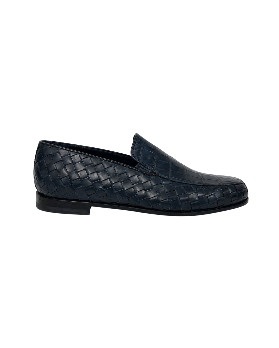 Dark Blue Crocodile Leather Loafers