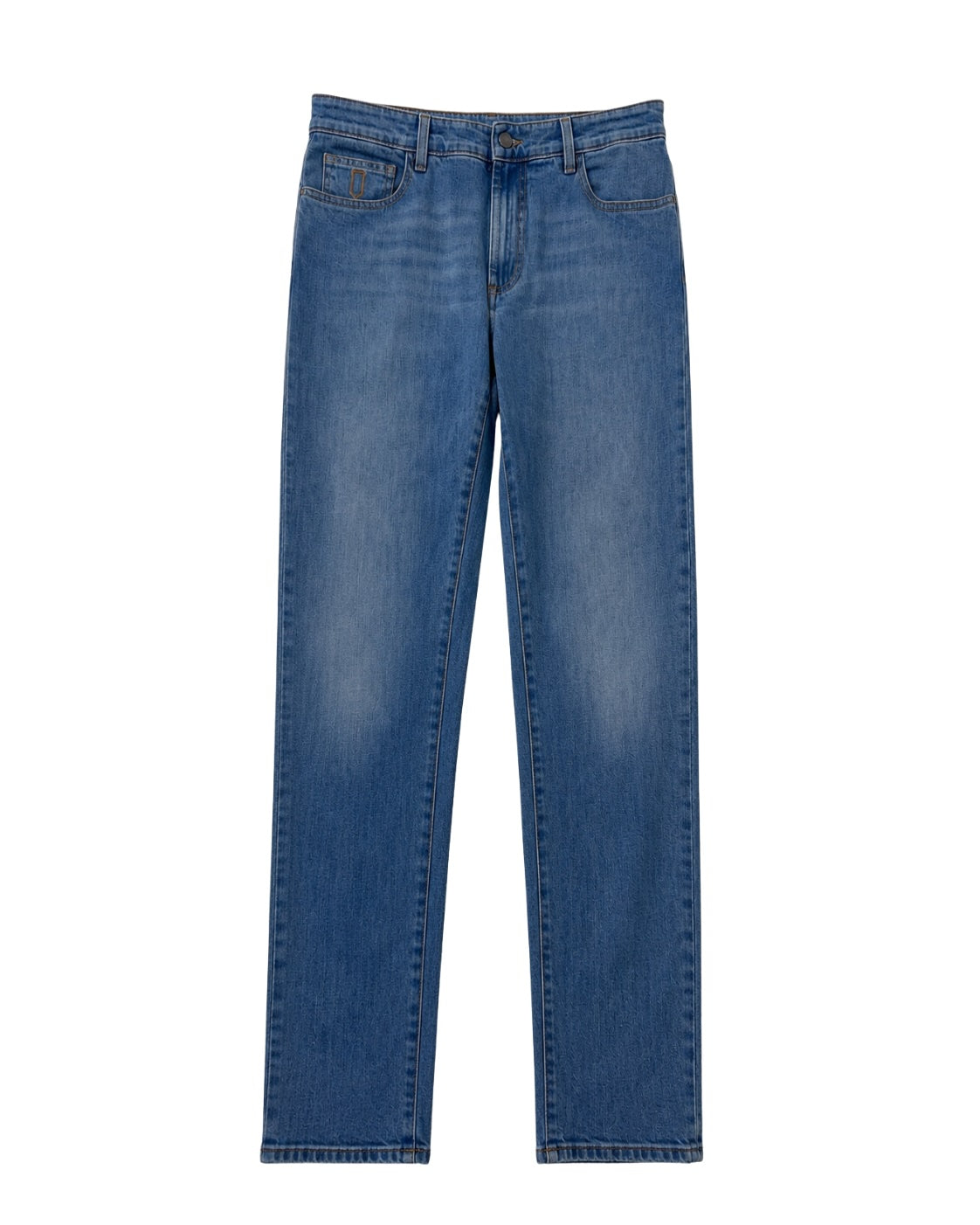 Blaue Baumwolljeans mit Waschung