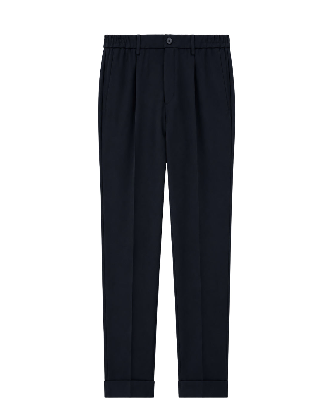 Schwarze Bundfaltenhose aus Viskosemischung