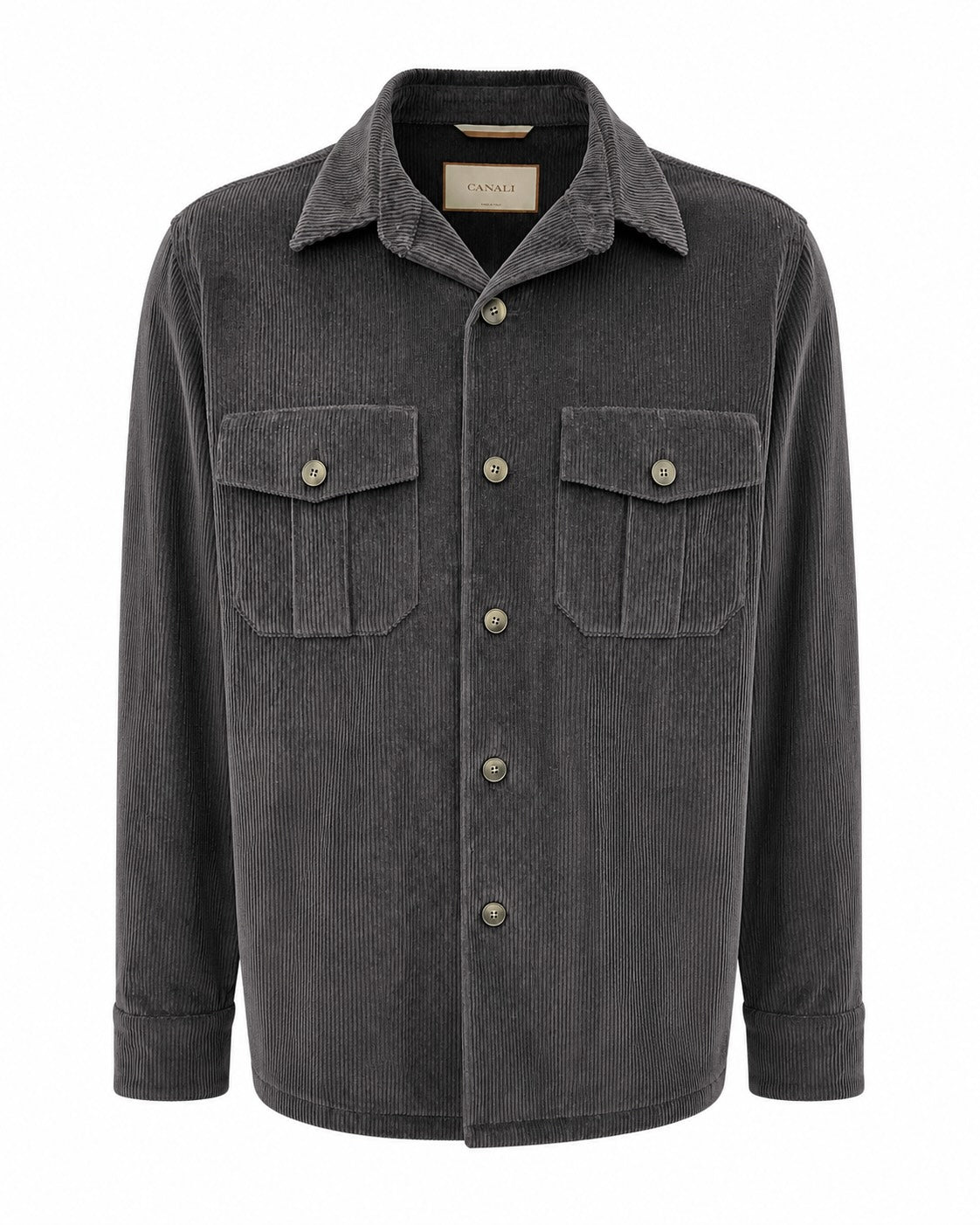 Overshirt aus Baumwollcord in Dunkelgrau
