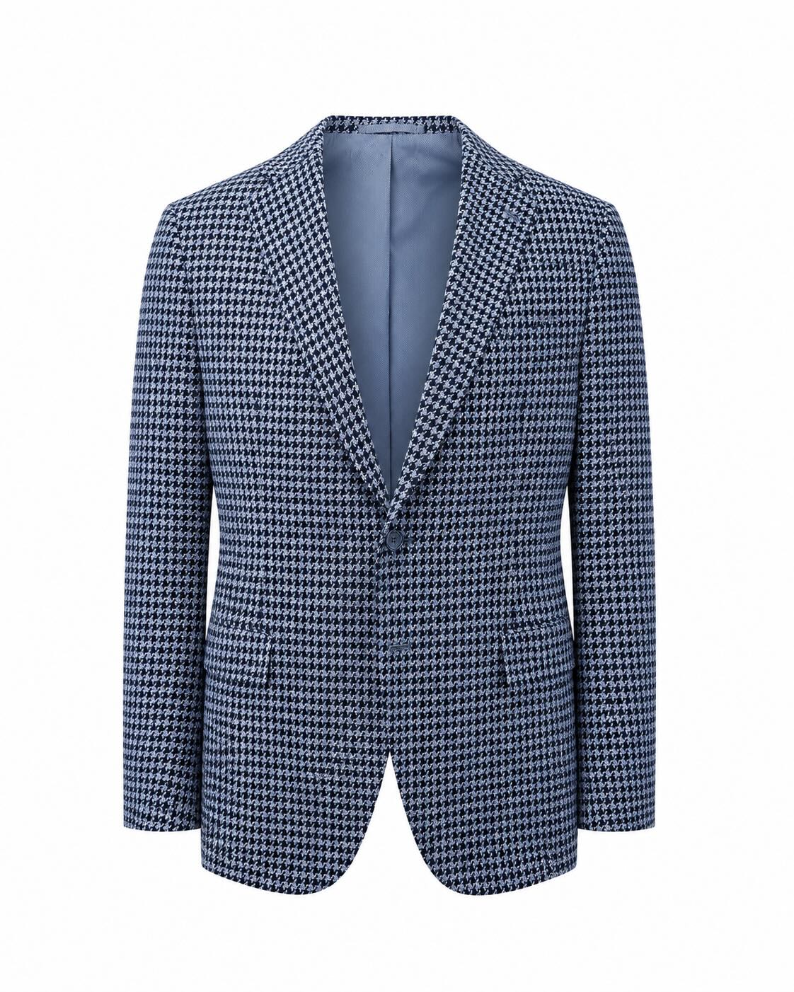 Cashmere Blazer with Houndstooth Pattern