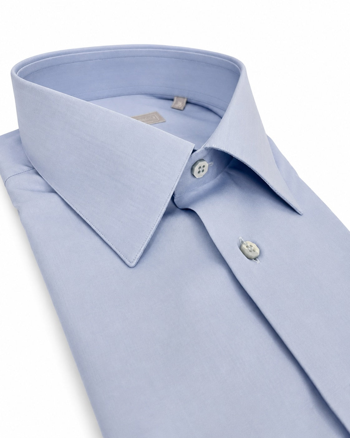 Light Blue Cotton Shirt with Cutaway Collar