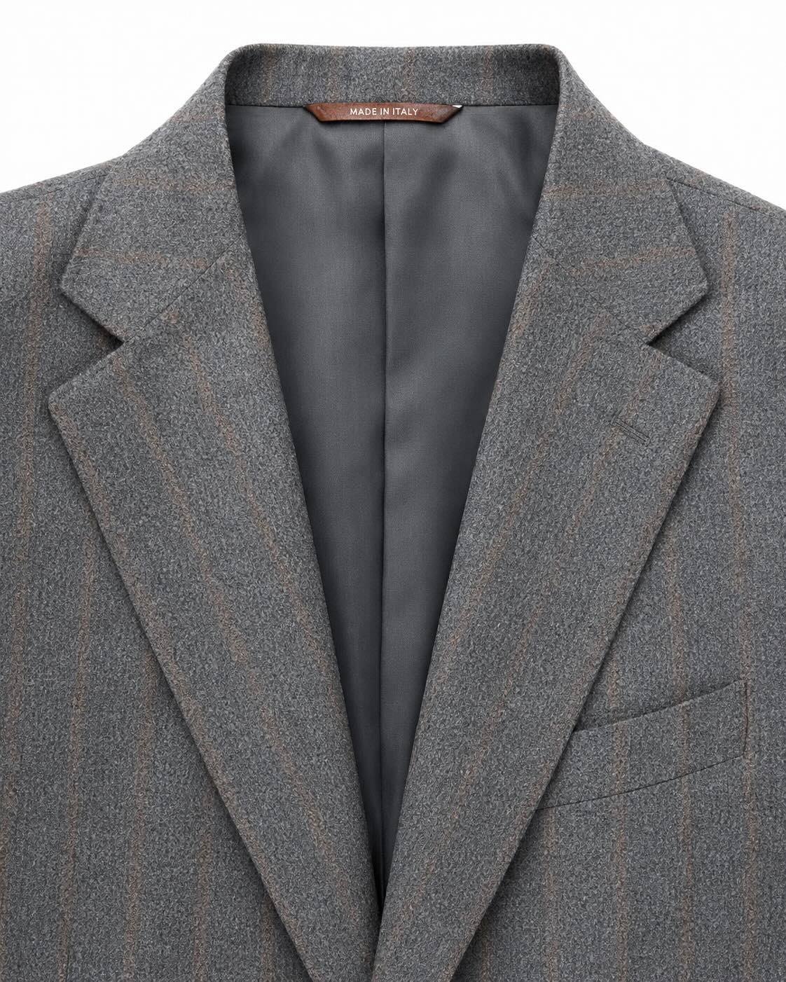 Grey Pinstripe Wool Suit