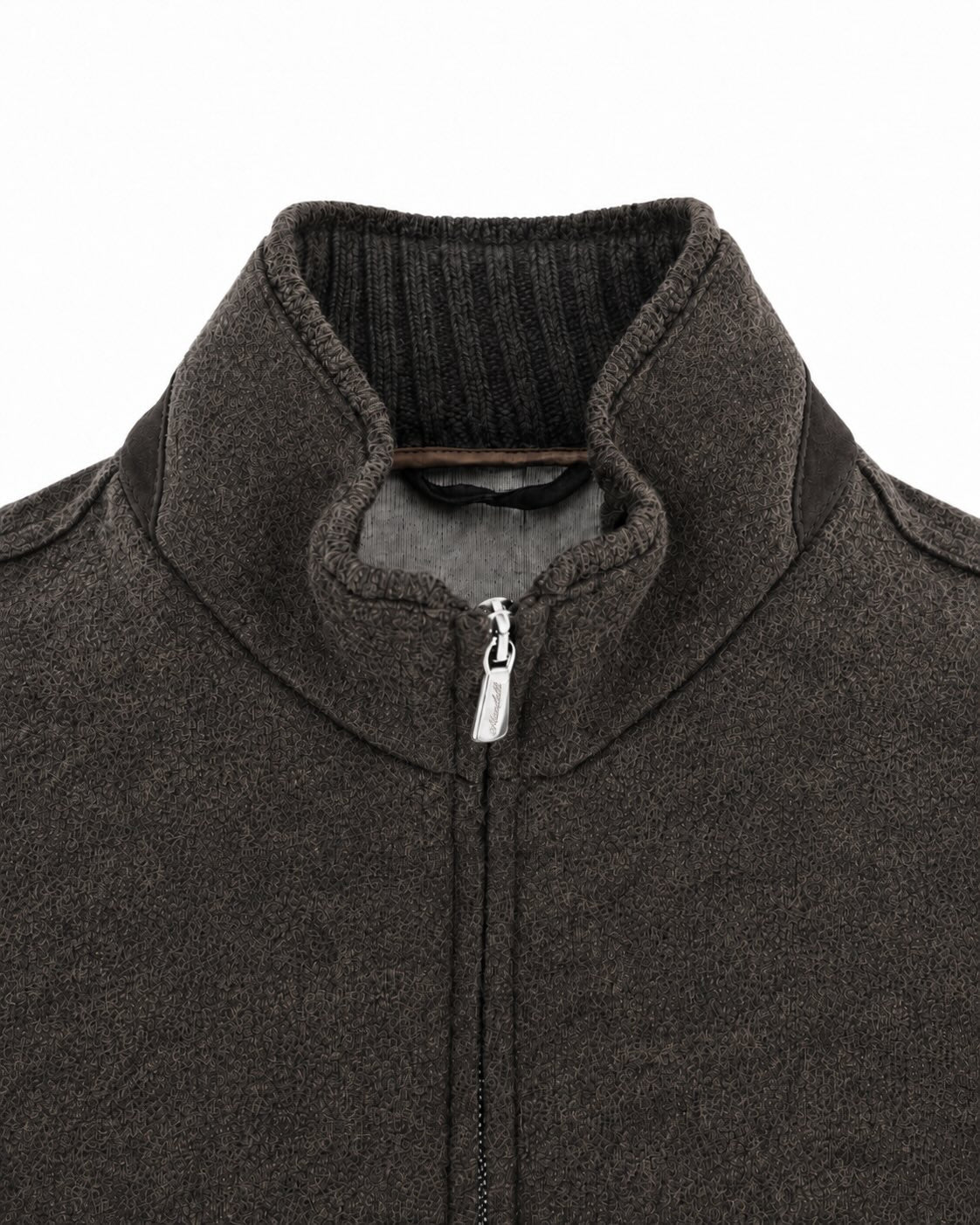 Dark Brown Blouson with Textured Finish