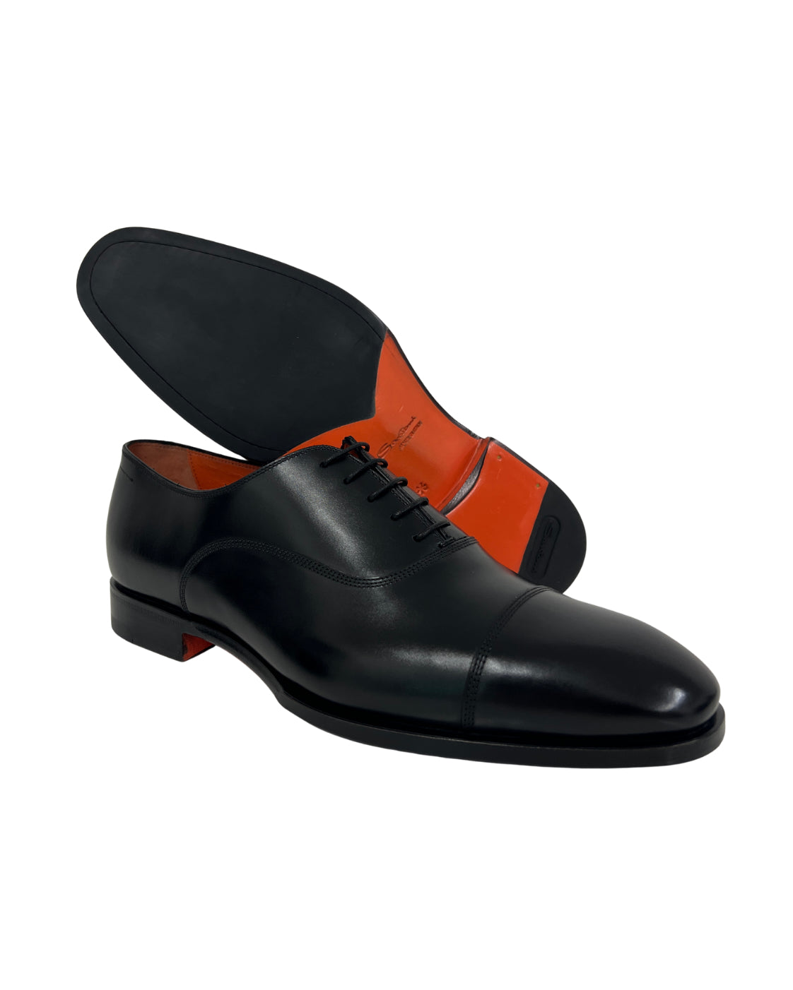 Black Oxford Shoes in Brushed Calf Leather